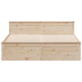Bed Frame without Mattress with Headboard 200x200 cm Solid Wood Pine 3308753