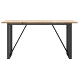 ZNTS Dining Table O-Frame 140x80x75.5 cm Solid Wood Pine and Steel 3282742