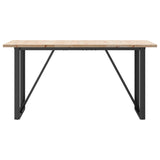 Dining Table O-Frame 140x80x75.5 cm Solid Wood Pine and Steel 3282742