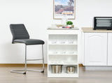 Bar Table, Dining Table with 4-Tier Storage Shelf for Breakfast Bar, Kitchen, Dining Living T3398P329823