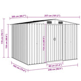 Garden Storage Shed Anthracite Steel 257x205x178 cm 47030