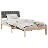 Bed frame Brown and dark grey 90 x 200 cm Solid pine wood 878635