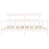 Bed Frame without Mattress White 200x200 cm Solid Wood Pine 3193292