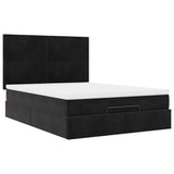 Ottoman Bed with Mattresses Black 140x200cm Velvet 3313405