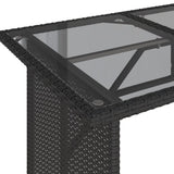 2 Piece Garden Dining Set with Cushions Black Poly Rattan 366329