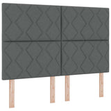 Box Spring Bed with Headboard Dark grey 140 x 200 cm Fabric 3339701