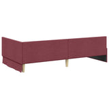 Corner Bed Frame with Headboard Wine Red 90 cm x 190 cm Velvet 42016038