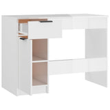 ZNTS Desk High Gloss White 100x50x75 cm Engineered Wood 811499