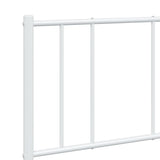 Metal Bed Frame without Mattress with Headboard White 120x200cm 352527