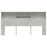 Headboard Cabinet Concrete Grey 200x19x103.5 cm 811893