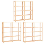 ZNTS 5-Tier Storage Racks 3 pcs 170x38x170 cm Solid Pinewood 500 kg 3051110