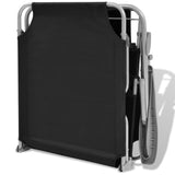 Sunlounger Black Powder-coated steel Medium Foldable 42932