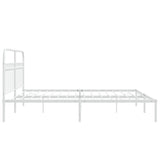 Metal Bed Frame without Mattress with Headboard White 183x213cm 376654