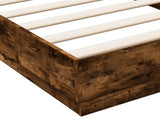 Bed Frame with LED Smoked Oak 80 x 200 cm Engineered Wood 8009005