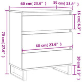 Sideboard Grey Sonoma 60x35x70 cm Engineered Wood 827194