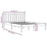Bed Frame without Mattress Black Solid Wood Pine 3105055