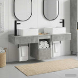 Bathroom Furniture Set 3 pcs Concrete Grey Engineered Wood 3405600