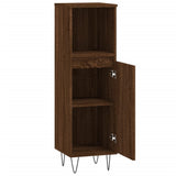 Bathroom Cabinet Brown Oak 30x30x100 cm Engineered Wood 831563
