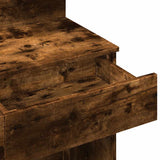 Dressing Table with LED Smoked Oak 100x40x130 cm 848203