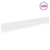 Lawn Edging 30 pcs 103 x 15 cm Steel White 8008453