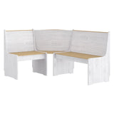 ZNTS 3 Piece Dining Set REINE Honey Brown and White Solid Wood Pine 3096570