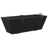 ZNTS Planters with hooks 2 pcs Black Poly Rattan 366398