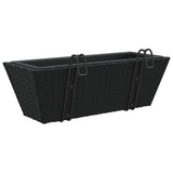 Planters with hooks 2 pcs Black Poly Rattan 366398