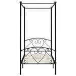 ZNTS 284433 Canopy Bed Frame without Mattress Black Metal 90x200 cm