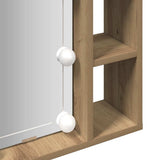 Mirror Cabinet with LED Artisan Oak 76x15x55 cm Engineered Wood 857002