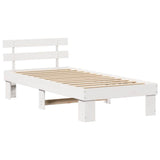 Bed Frame with Headboard White 80 x 200 cm Solid Pine Wood 872462