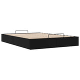 Ottoman Bed Frame Black Queen Size Faux Leather 3403065