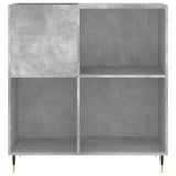 Record Cabinet Concrete Grey 84.5x38x89 cm Engineered Wood 831768