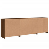 Sideboard with LED Lights Brown Oak 202x37x67 cm 3209015