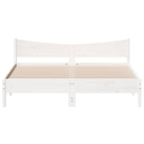Bed Frame without Mattress White 200x200 cm Solid Wood Pine 3216358