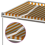 Manual Retractable Awning with LED 6x3 m Yellow and White 3070203