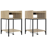 Bedside Cabinet with Shelf 2 pcs Sonoma Oak 40 x 40 x 61 cm 859473