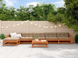 Garden Lounge Set 6 pcs Wax Brown Solid Pine Wood 3418127