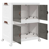 Stackable Storage Box with Wheels 2-Tier 75 L 64x40x76 cm 4012368