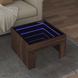 Coffee Table with Infinity LED Brown Oak 50x50x30 cm 847608