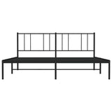 Metal Bed Frame without Mattress with Headboard Black 183x213cm 352485
