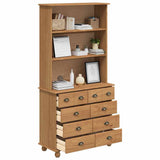 Hutch ASKIM Honey Wax 91 x 40 x 184 cm Solid Pine Wood 3334642