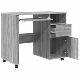 Desk with Wheels Grey Sonoma 91 x 50 x 77 cm Engineered Wood 869535
