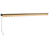 Retractable Awning Yellow and White 5x3 m Fabric and Aluminium 3154460