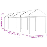 Gazebo with Roof White 8.92x2.28x2.69 m Polyethylene 3155504