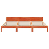 Family Bed Frame No Mattress Wax Brown 240x200 cm Solid Wood Pine 3324573