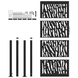 Garden Gate Black 100x200 cm Steel Trace Design 4100983