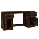 Desk with Cabinet Smoked Oak Engineered Wood 3185332