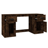 Desk with Cabinet Smoked Oak Engineered Wood 3185332