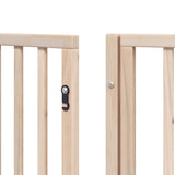 Dog Gate with Door Foldable 8 Panels 640 cm Poplar Wood 3155554