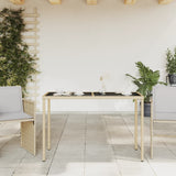 Garden Table with Glass Top Beige 115x54x74 cm Poly Rattan 365075